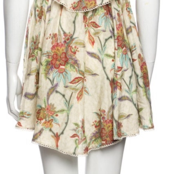 ZIMMERMANN RESORT DRESS HALTER RUFFLE RICRAC 100% SILK NEW 0 XS Paisley floral - Picture 4 of 4